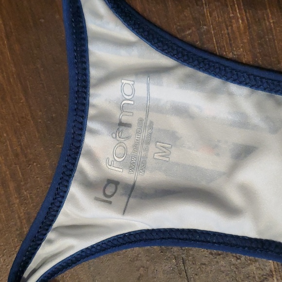 NWT La Forma Racer Back Tank White Blue Print Women M - Picture 5 of 7